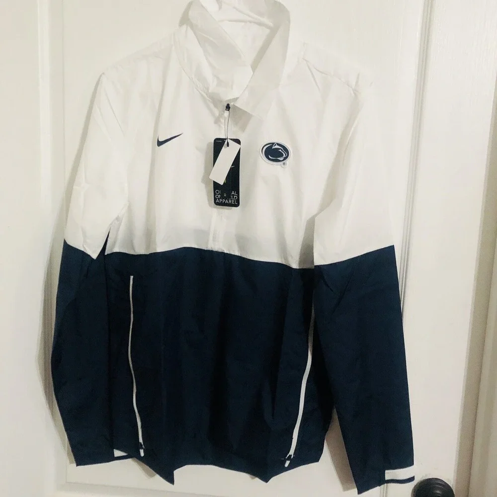 Nike Penn State Nittany Lions‎ Windbreaker Navy White Quarter Zip Jacket Mens S